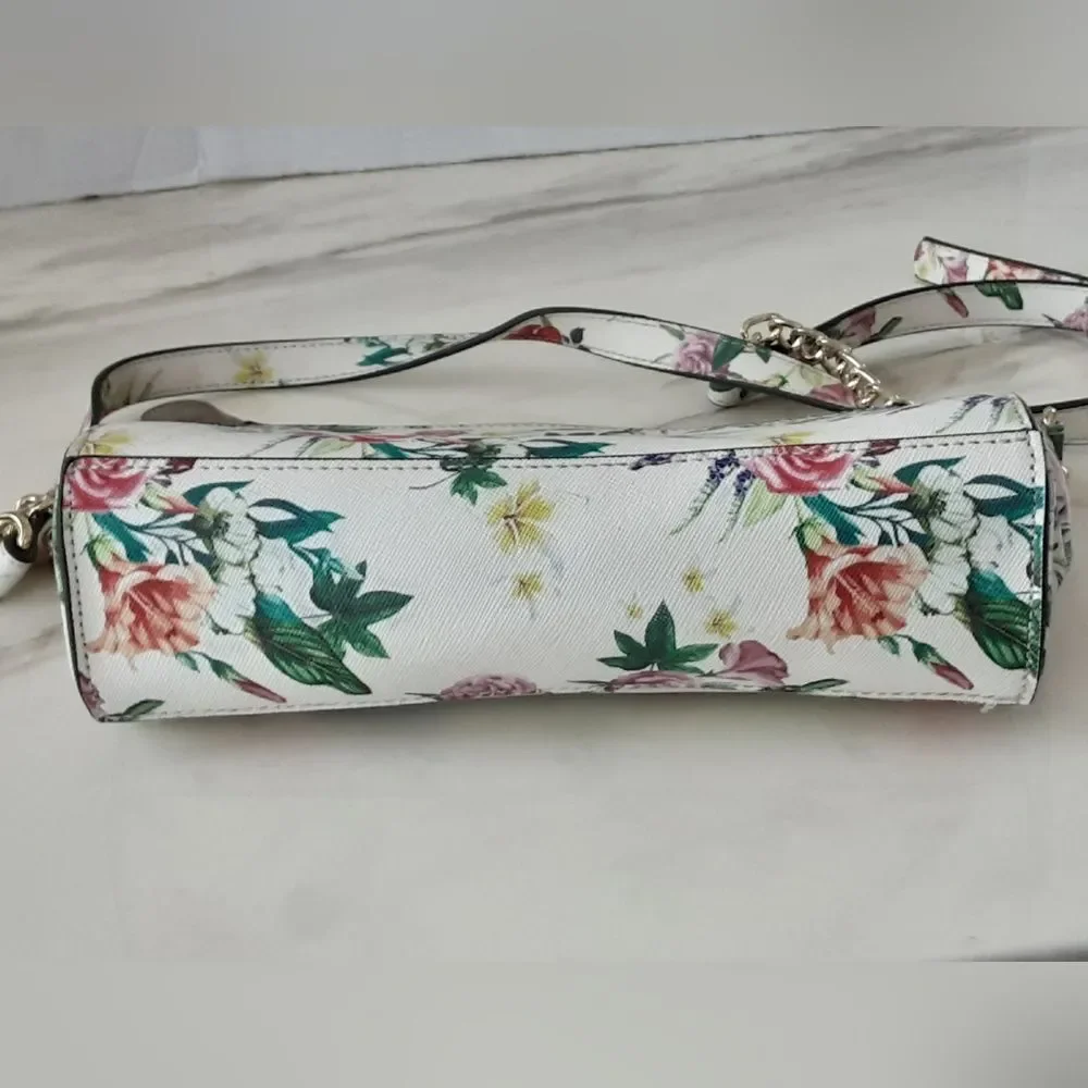 STEVE MADDEN Textured Faux Leather Summer Floral Crossbody Bag